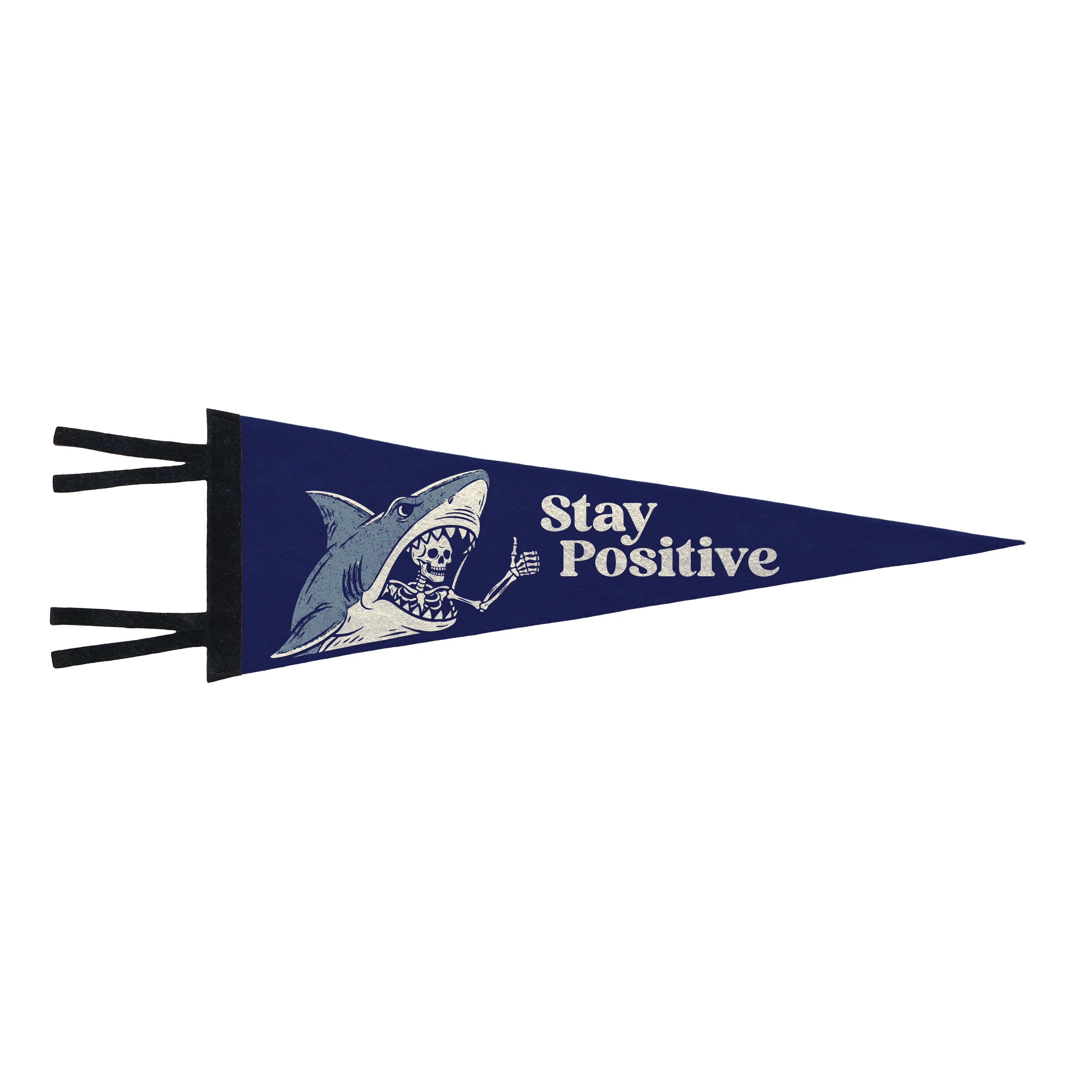 Stay Positive Vintage Pennant - Midght Blue